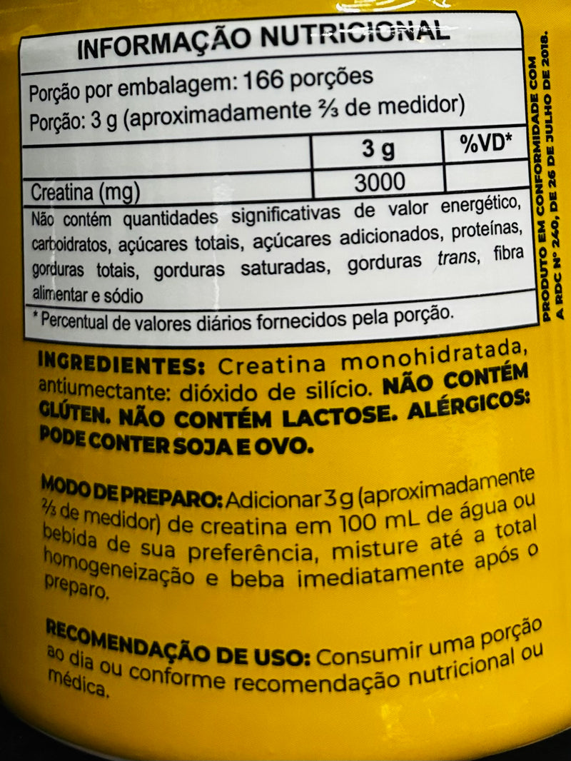 Creatina de Meio Kg - Battler Suplements