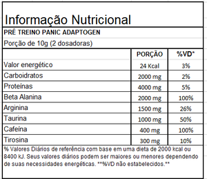 Pré-treino Panic 150G - Adaptogen